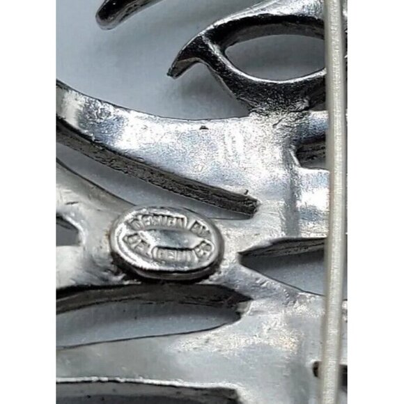 Norman Bel Geddes Brooch Pin Silver Tone Flow Of Motion Signed Estate Rare 1950s - Picture 11 of 16